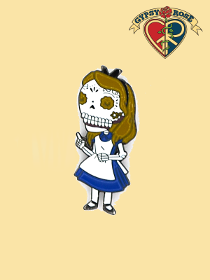 Alice In Skull Land Pin