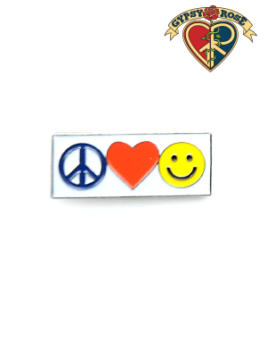 Peace Love Happiness Pin