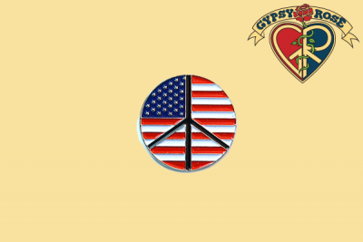 Flag Peace Sign Pin