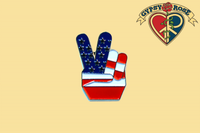 Flag Peace Finger Pin