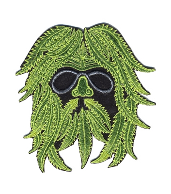 HIPPIE GREEN MAN HAND EMBROIDERED PATCH: Gypsy Rose