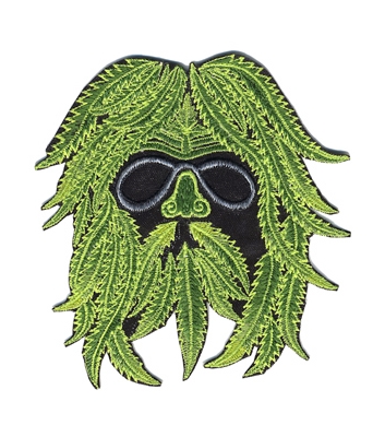 HIPPIE GREEN MAN HAND EMBROIDERED PATCH