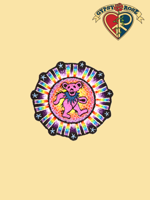 Grateful Dead Dancing Bear Rainbow Burst Asst Color Patch