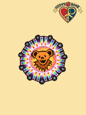 Grateful Dead Dancing Bear Face Rainbow Burst Asst Col Patch