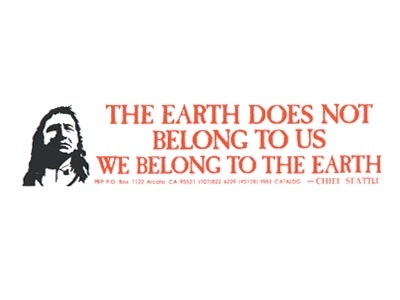 THE EARTH DOES NOT BELONG TO US... BUMPER STICKER