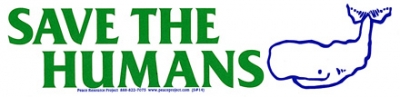 SAVE THE HUMANS BUMPER STICKER