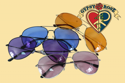 COLORED LENS AVIATOR SUNGLASSES