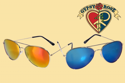 COLORED MIRROR AVIATOR SUNGLASSES