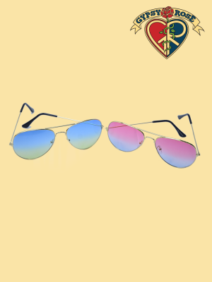 2 Tone Aviator Sunglasses