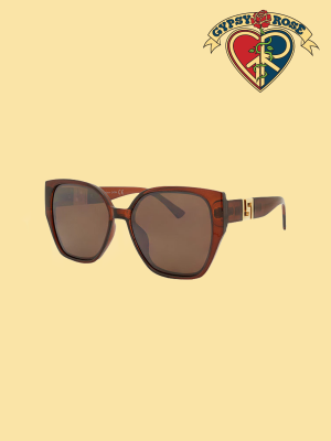 Cat Eye Square Color Lens Sunglasses