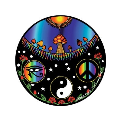 Mushroom Peace Yin Yang Evil Eye Sticker