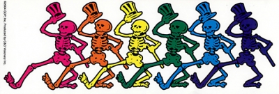 RAINBOW SKELETONS WINDOW STICKER
