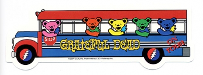 GRATEFUL DEAD DANCING BEARS ON TOUR BUS STICKER
