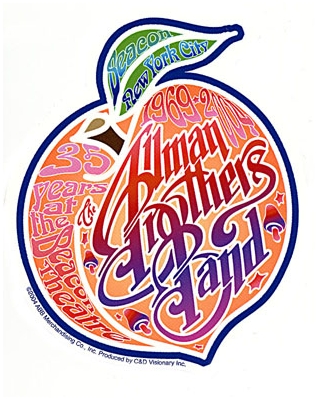 The Allman Bros 35 Years Beacon Theatre Peach Sticker Gypsy Rose
