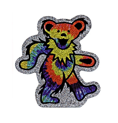 GRATEFUL DEAD GLITTER DANCING BEAR STICKER