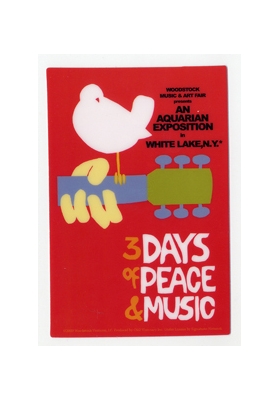 WOODSTOCK 3 DAYS PEACE & MUSIC STICKER