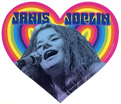 Janis Joplin Heart Rainbow Sticker