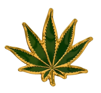 Cannabis Leaf Metal Sticker