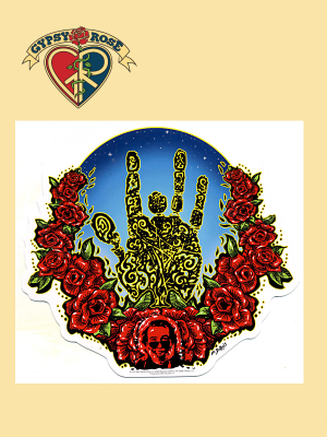 JERRY HAND WITH ROSES STICKER
