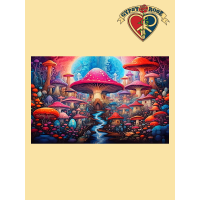 Hidden Mushroom Village Tapestry