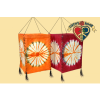 FOUR SIDED TYE DYE LOKTA PAPER LANTERN