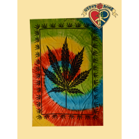 Panama Red Tye Dye Hemp Leaf Twin Tapestry