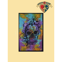 Tye Dye Calavera Skull Twin Tapestry