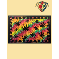 Multi Cannabis Leaves Tye Dye Twin Tapestry