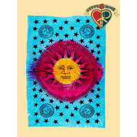 TYE DYE SUN MOON TWIN TAPESTRY - BEDSPREAD