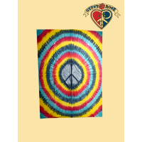 Spreadin' Peace Tye Dye Full Size Tapestry - Bedspread