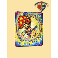 Mushroom With Guitar Peace Sign Fleece Throw