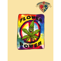 Flower Power Peace Sign Fleece Throw