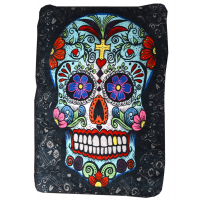 Day Of The Dead Big Skull Throw Blanket