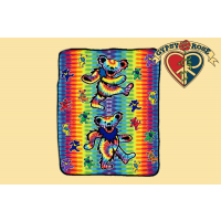 GRATEFUL DEAD DANCING BEAR FLEECE TYE DYE THROW