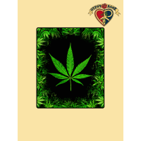 Green Pot Leaf Fleece Blanket