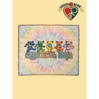 Grateful Dead Dancing Bear Tye Dye Woven Blanket