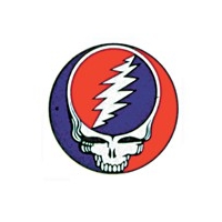 GRATEFUL DEAD STEAL YOUR FACE SMALL 1 5/8 IN MYLAR STICKER