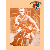 Steve Mcqueen On Motorcycle Mini Poster