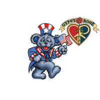 GRATEFUL DEAD DANCING BEAR AS UNCLE SAM STICKER