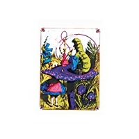 ALICE IN WONDERLAND WITH CATERPILLAR ON MUSHROOM WINDOW STICKER