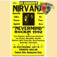 NIRVANA "NEVERMIND ROCKIN 1992" CONCERT POSTER