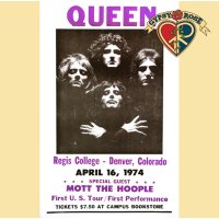 QUEEN 1974 REGIS COLLEGE COLORADO CONCERT POSTER