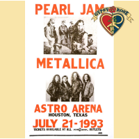 PEARL JAM & METALLICA AT ASTRO ARENA 1993 CONCERT POSTER