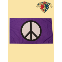 Peace Symbol On Purple Flag