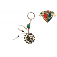 MOON & SWIRL CARVED BONE KEYCHAIN