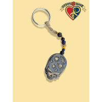 Stealie The Night Away Grateful Dead Hand Carved Bone Keychain