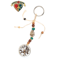 Bird Song Tree Hand Carved Bone Pendant Keychain