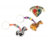 Ceramic Assorted Painted Spirit Animal Keychain