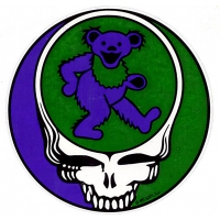 GRATEFUL DEAD STEAL YOUR BEAR PURPLE GREEN STICKER