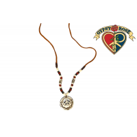 Peace Symbol Cutout Carved Bone Pendant Necklace